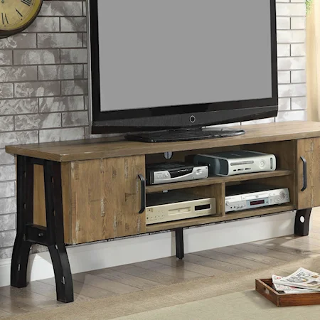 Industrial 72" TV Stand with Shelving